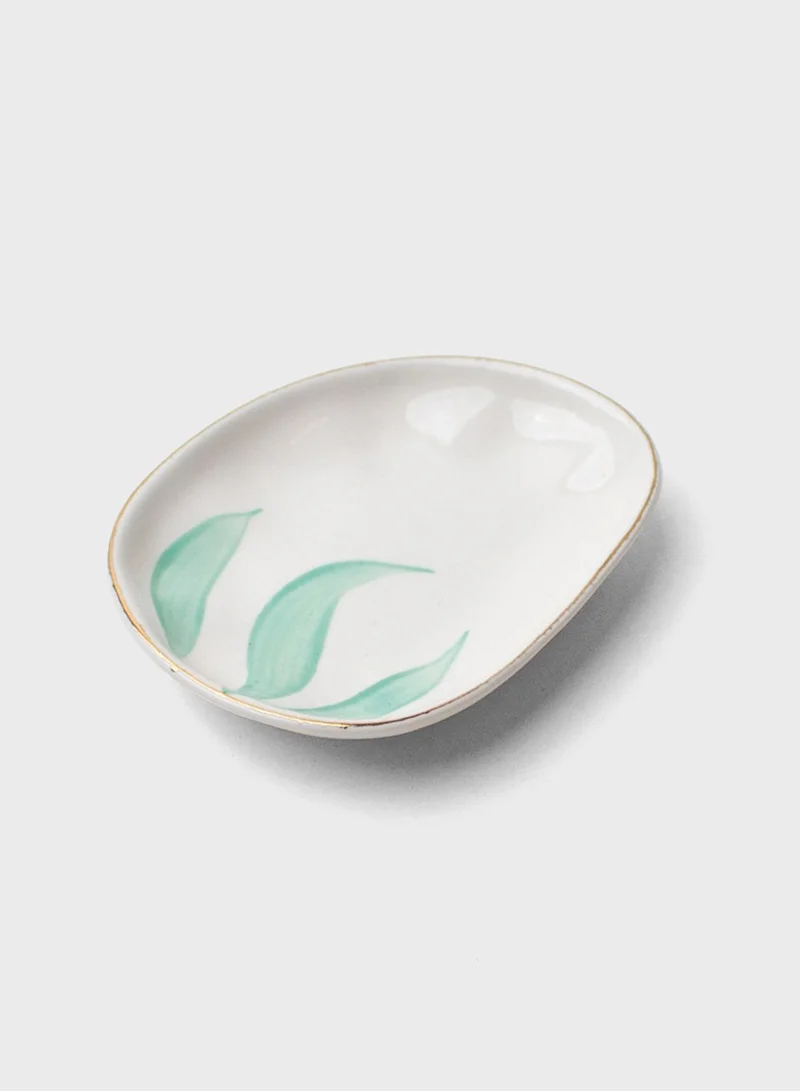 Prickly Pear Ceramic Oval Trinket Tray