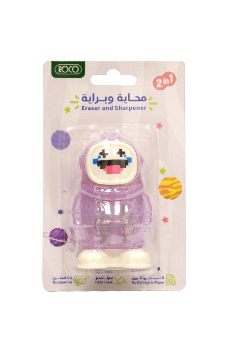 ROCO Rubber Eraser Astronaut Design with Double Hole Sharpener