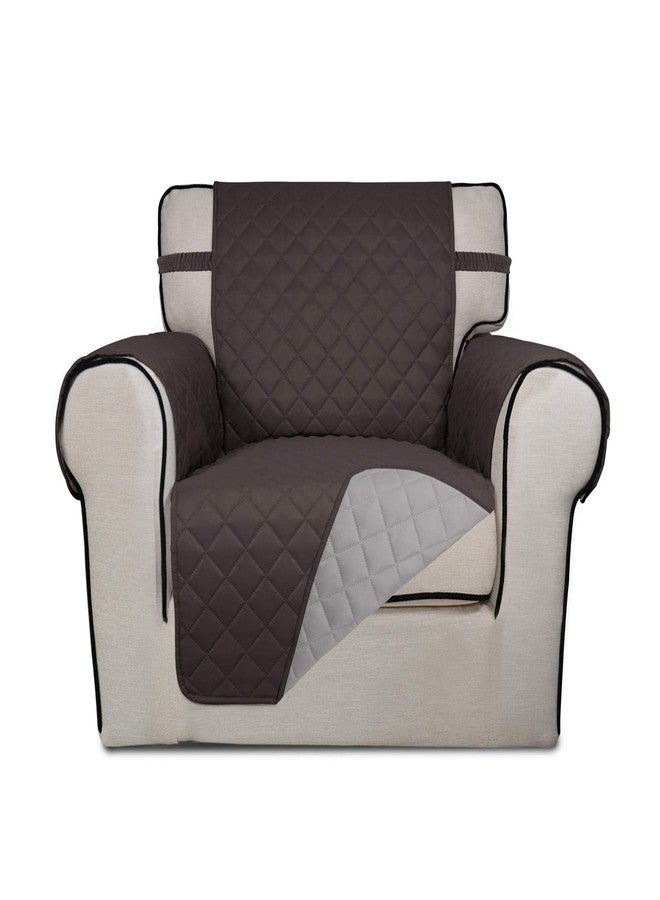 PureFit Reversible Quilted Sofa Cover, Water Resistant Slipcover Furniture Protector, Washable Couch Cover with Non Slip and Elastic Straps for Kids, Dogs, Pets (Chair, Chocolate/Beige) - Image 1