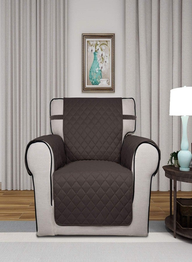 PureFit Reversible Quilted Sofa Cover, Water Resistant Slipcover Furniture Protector, Washable Couch Cover with Non Slip and Elastic Straps for Kids, Dogs, Pets (Chair, Chocolate/Beige) - Image 2