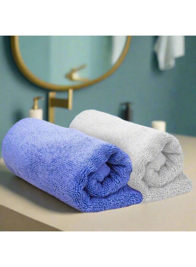 HEELIUM Bamboo Hand Towel | Ultra Absorbent & Anti-Bacterial | 3X Softer Than Cotton Towels | 65 X 40 cm - 600 GSM | Pack of 2 - Light Grey, Iris - Image 1