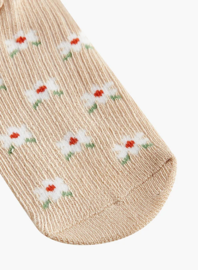 Barefeet Assorted Ankle Length Socks with Scalloped Hem - Set of 5