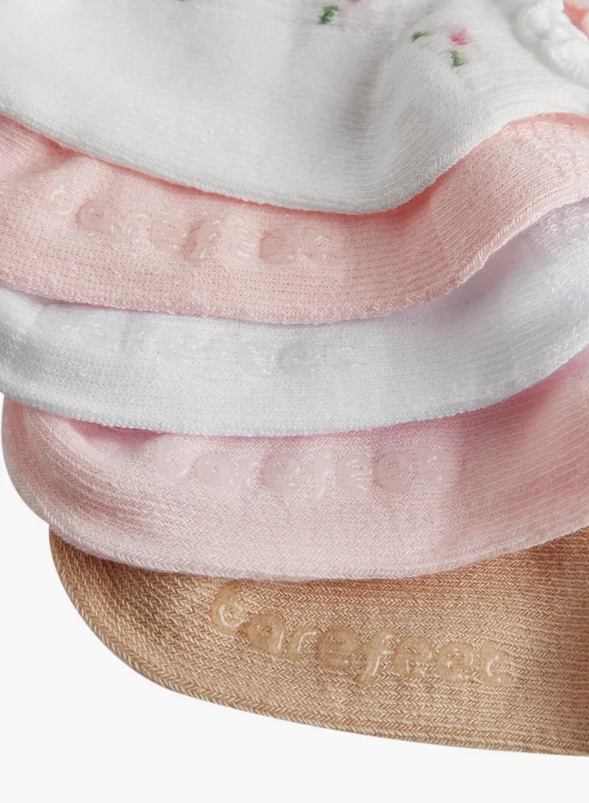 Barefeet Assorted Ankle Length Socks with Scalloped Hem - Set of 5