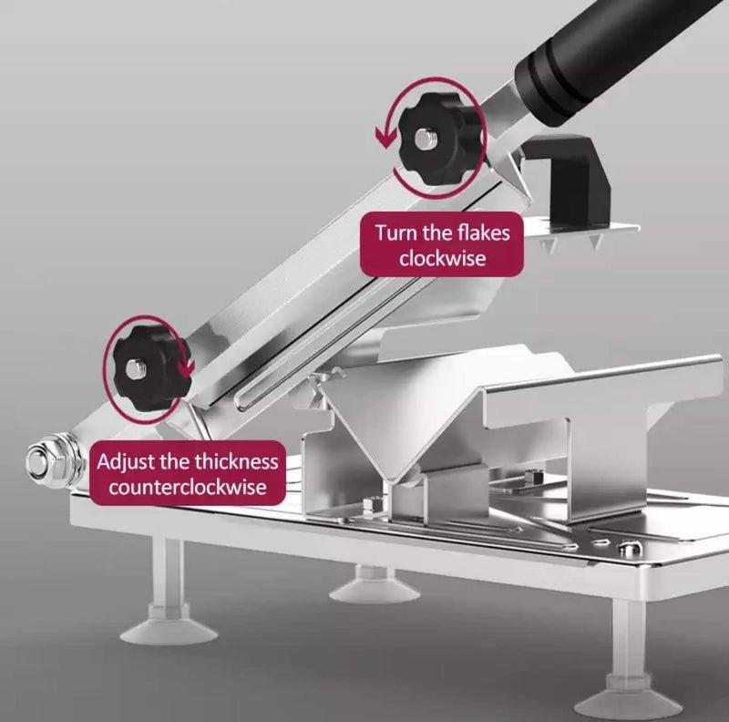 Original Mart Manual Frozen Meat Slicer Beef Slicing Machine Mutton Cutter Stainles Steel Mutton Roll Meat Slicer Manual Food Meat Slicer Double Pressure Bearing - Image 4