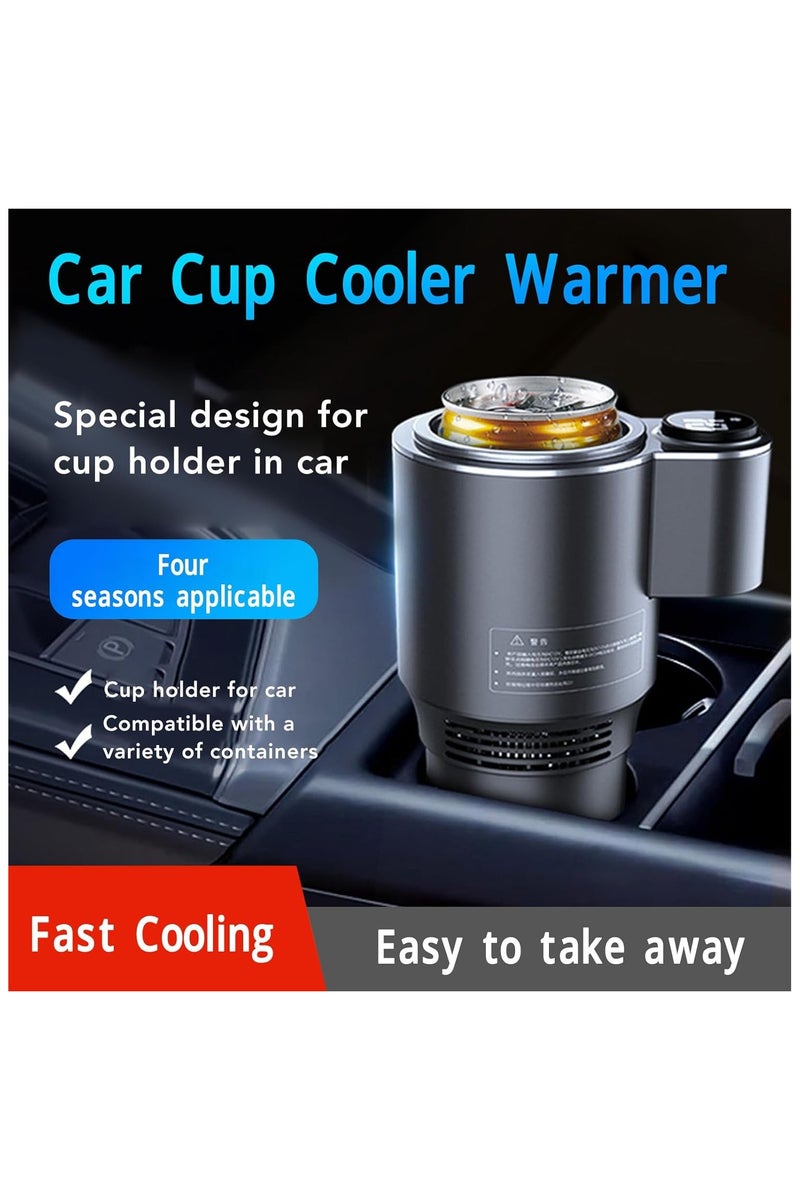 فيفب مبرد وسخان أكواب السيارة الذكي، كوب تبريد وتسخين 2 في 1، كوب تدفئة للسيارة، حامل أكواب للسيارة مزود بشاشة رقمية (أسود) - Image 2