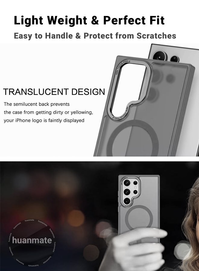 هووانميت حافظة لهاتف سامسونج جالكسي اس 25 الترا ماج سيف رمادي - مغناطيس قوي وعالي الجودة، متوافق مع الشحن اللاسلكي، حماية ضد الصدمات، غطاء مغناطيسي نحيف للغاية مضاد للخدش لهاتف سامسونج جالكسي اس 25 الترا - Image 3