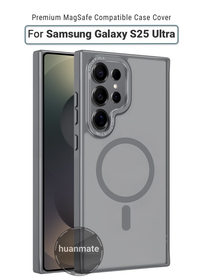 هووانميت حافظة لهاتف سامسونج جالكسي اس 25 الترا ماج سيف رمادي - مغناطيس قوي وعالي الجودة، متوافق مع الشحن اللاسلكي، حماية ضد الصدمات، غطاء مغناطيسي نحيف للغاية مضاد للخدش لهاتف سامسونج جالكسي اس 25 الترا - Image 1