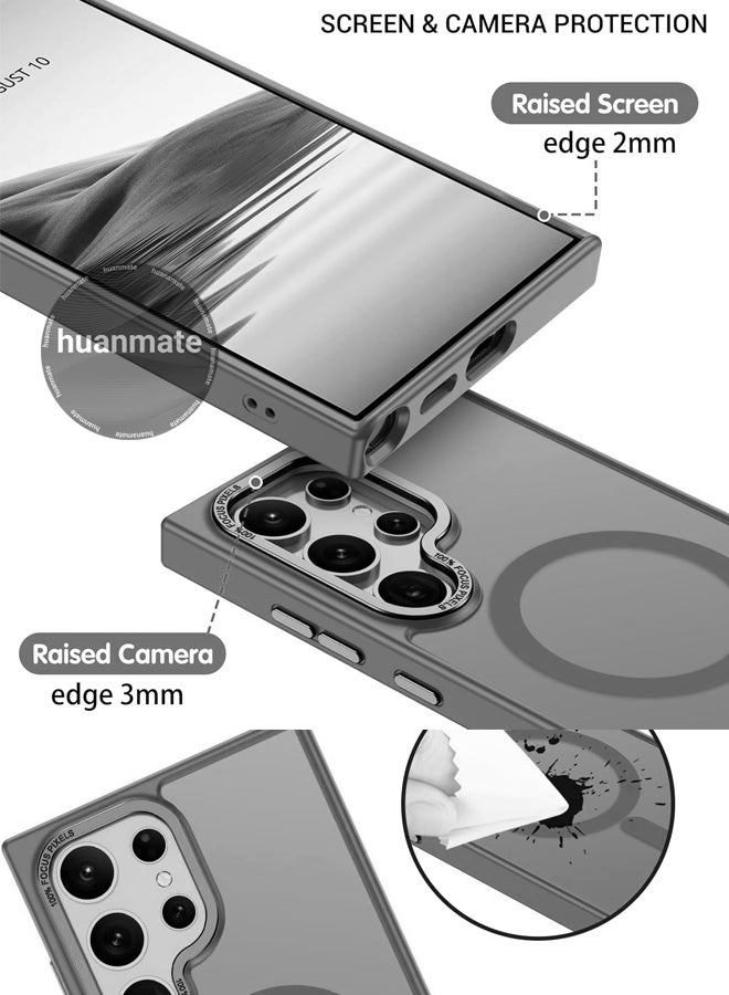 هووانميت حافظة لهاتف سامسونج جالكسي اس 25 الترا ماج سيف رمادي - مغناطيس قوي وعالي الجودة، متوافق مع الشحن اللاسلكي، حماية ضد الصدمات، غطاء مغناطيسي نحيف للغاية مضاد للخدش لهاتف سامسونج جالكسي اس 25 الترا - Image 5