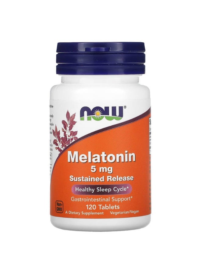 ناو فودز مكمل غذائي ميلاتونين 5 ملجم - 120 قرص - Image 1