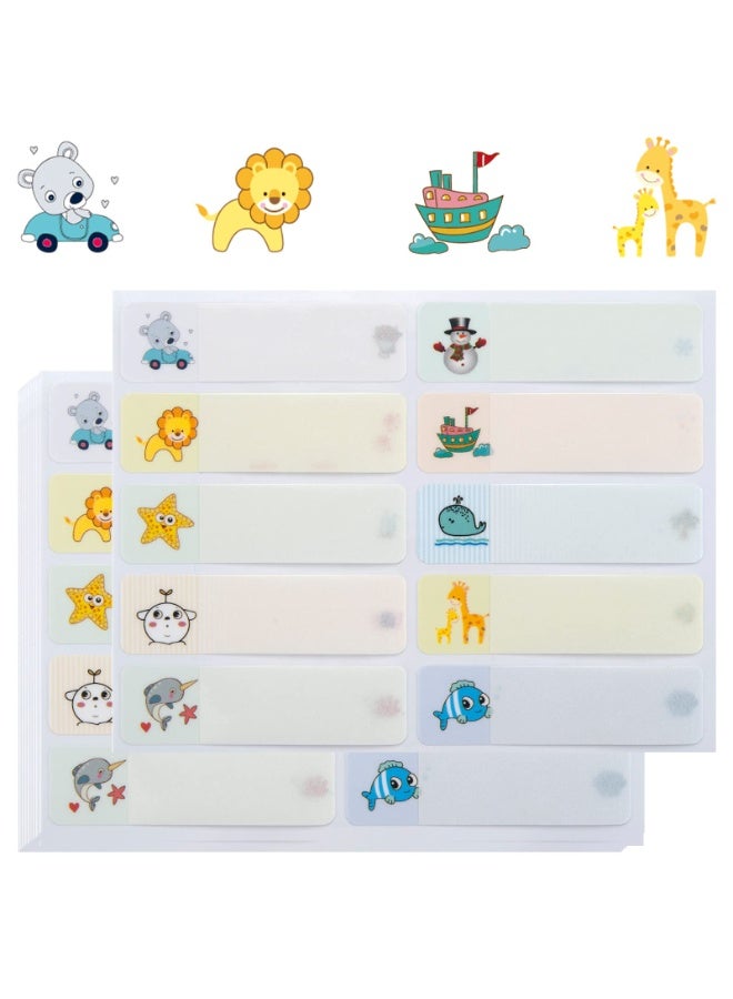 VIUAUAX 200 قطعة من الملصقات متعددة الاستخدامات، ذاتية اللصق، ملصقات زجاجات أطفال للحضانات، ملصقات ذاتية التغليف، ملصقات أسماء مقاومة للماء، ملصقات قابلة للكتابة، ملصقات آمنة للاستخدام في غسالة الأطباق، ملصقات مدرسية للأطفال برسومات كرتونية - Image 1