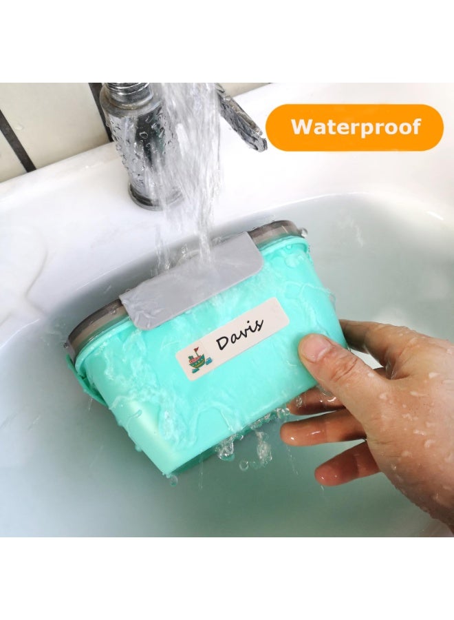 VIUAUAX 200 قطعة من الملصقات متعددة الاستخدامات، ذاتية اللصق، ملصقات زجاجات أطفال للحضانات، ملصقات ذاتية التغليف، ملصقات أسماء مقاومة للماء، ملصقات قابلة للكتابة، ملصقات آمنة للاستخدام في غسالة الأطباق، ملصقات مدرسية للأطفال برسومات كرتونية - Image 2