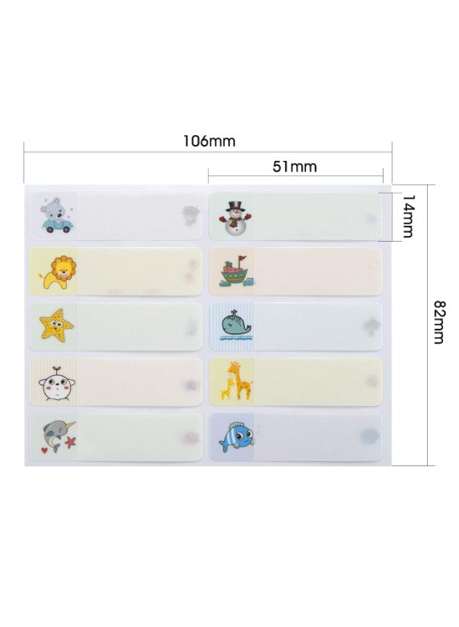 VIUAUAX 200 قطعة من الملصقات متعددة الاستخدامات، ذاتية اللصق، ملصقات زجاجات أطفال للحضانات، ملصقات ذاتية التغليف، ملصقات أسماء مقاومة للماء، ملصقات قابلة للكتابة، ملصقات آمنة للاستخدام في غسالة الأطباق، ملصقات مدرسية للأطفال برسومات كرتونية - Image 3