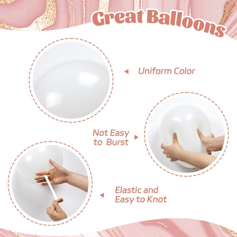 awenztech 60pcs Rose Gold Balloons 12inch with Pearl White Rose Gold Confetti Balloons for Engagement Bridal Shower Wedding Birthday Party Decorations - Image 3