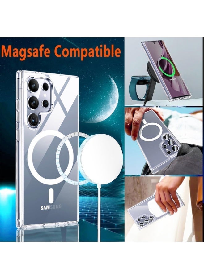 DEIN Samsung Galaxy S25 Ultra 3in1 Phone Accessories Bundle - Heavy duty Shockproof Clear Cover Case Wireless Charging Compatible + Tempered Glass Screen Protector + Camera Lens Protector, Anti Yellowing - Image 5