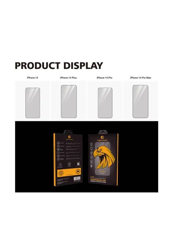 لبرتي جارد غطاء كامل 2.5D شفاف DR لهاتف iPhone 14 Pro Max - شفاف - Image 2