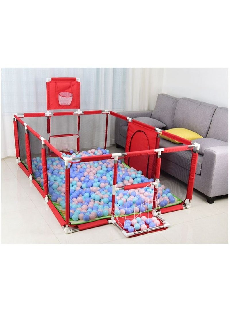 DubaiGallery Playpen Portable Large Size Kids Safety Playpen Mesh Basketball Hoop Folding Playground Safety Goods - Image 2