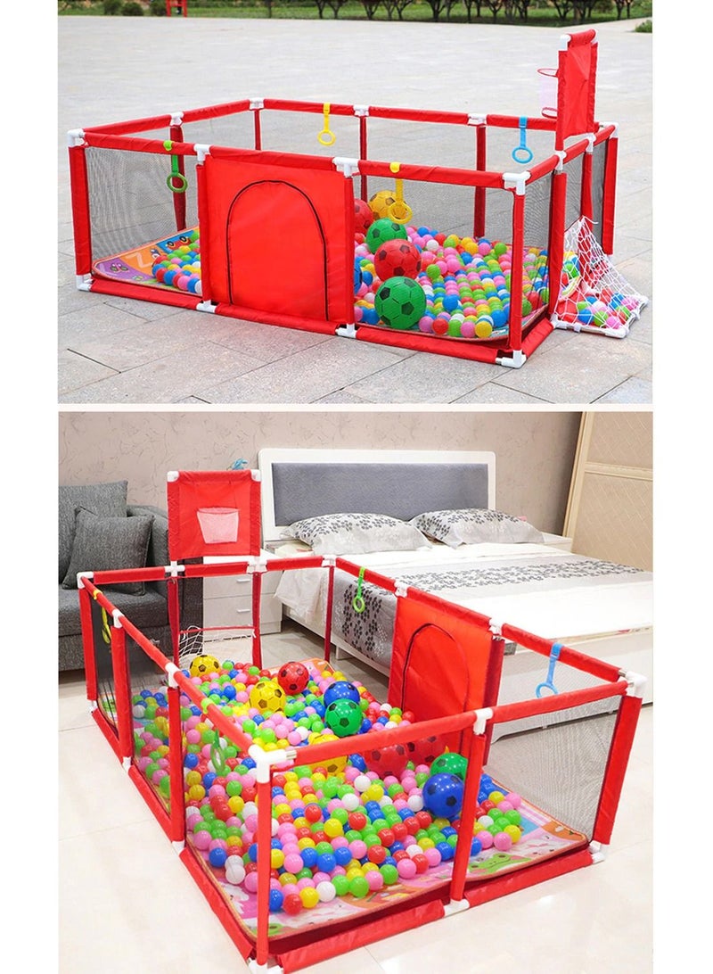 DubaiGallery Playpen Portable Large Size Kids Safety Playpen Mesh Basketball Hoop Folding Playground Safety Goods - Image 5