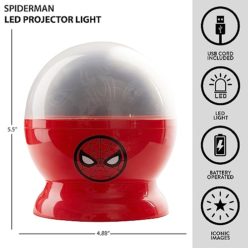 Idea Nuova Marvel Spiderman Rotating LED Projection Kids Lamp and Nightlight, 4.88"x 4.88"x 5.5" - Image 3