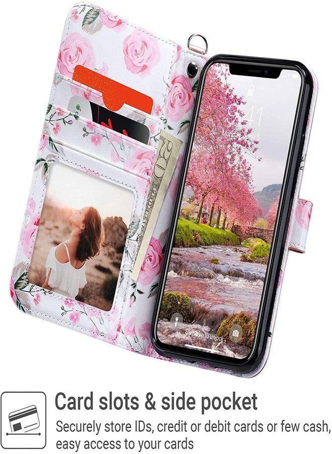 ULAK Compatible with iPhone XR Wallet Case for Women, Premium PU Leather Folio Flip Case with Card Holders Kickstand, Shockproof Protective Phone Cover 6.1 inch, Rose Gold - Image 2