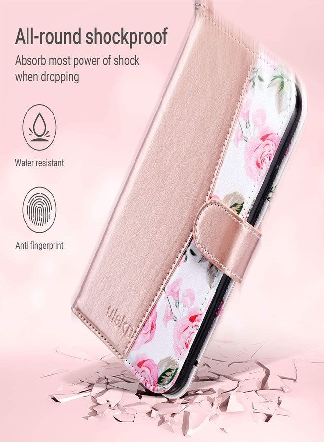 ULAK Compatible with iPhone XR Wallet Case for Women, Premium PU Leather Folio Flip Case with Card Holders Kickstand, Shockproof Protective Phone Cover 6.1 inch, Rose Gold - Image 5