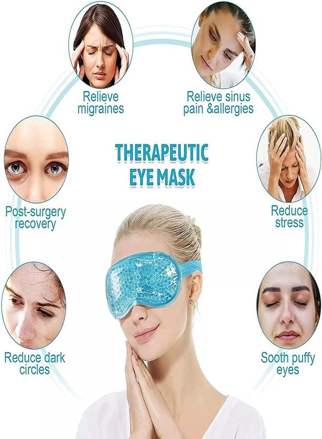 Nuvex Cooling Gel Eye Mask for Puffy Eyes, Dark Circles & Dry Eyes, Reusable Hot & Cold Compress with Soft Gel Beads, Adjustable Strap Eye Mask for Headache, Stress Relief, Face Spa & Sleep Therapy - Image 2