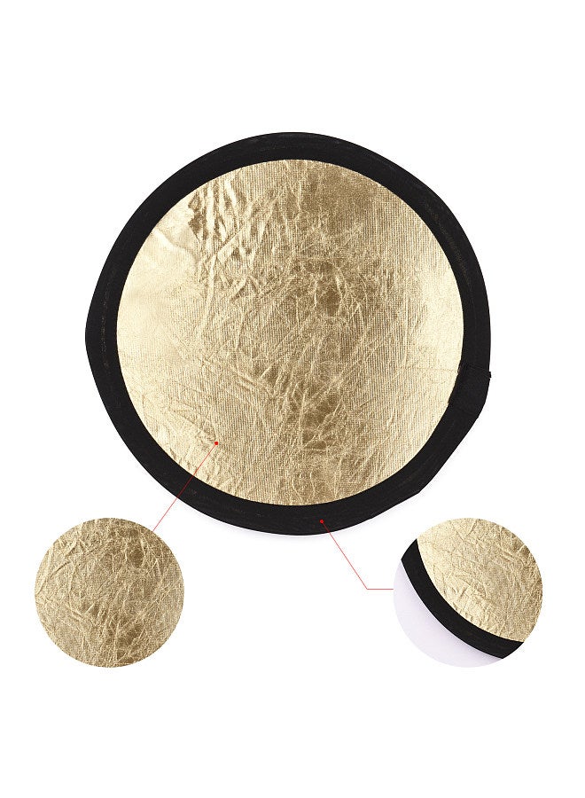 30cm/12inch Photography Round Reflector Silver & Gold 2-in-1 Collapsible Portable for Studio Photography with Carry Bag  - Image 4