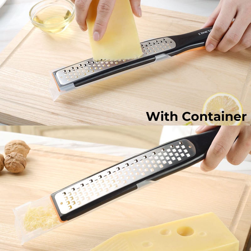 Cohesion Cohesion Etched Zester & Grater Set of 2 - Kitchen Zester Tool for Lemon, Cheese, Garlic, Ginger, Nutmeg, Chocolate, Fruits, Vegetables - Sharp Premium Stainless Steel Blade with Protective Cover  - Image 3