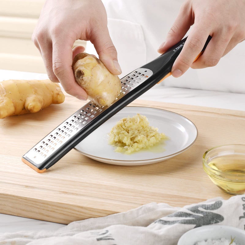 Cohesion Cohesion Etched Zester & Grater Set of 2 - Kitchen Zester Tool for Lemon, Cheese, Garlic, Ginger, Nutmeg, Chocolate, Fruits, Vegetables - Sharp Premium Stainless Steel Blade with Protective Cover  - Image 5