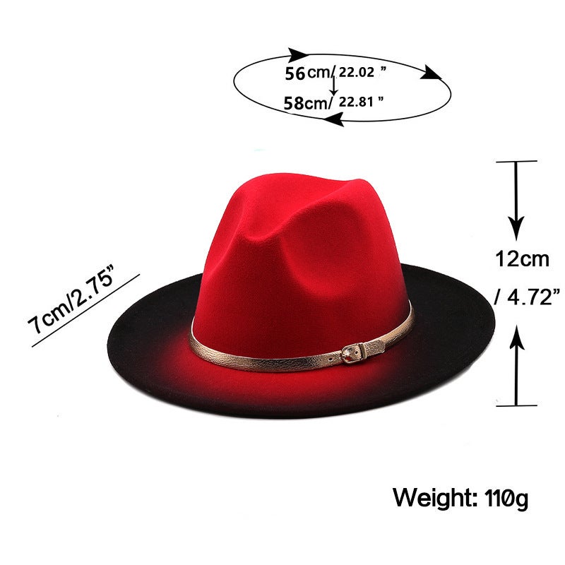 Winter  Fedora Hat Women 3D Letter Elastic Band 10CM Hat - Image 2
