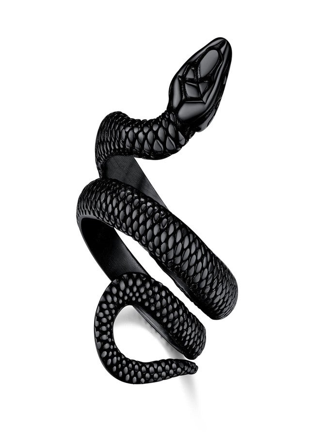 Bestyle Vintage Sturdy Thick Black Snake Ring, Size 10, Hypoallergenic Stainless Steel, Unique Gift for Women and Teen Girls - Image 1