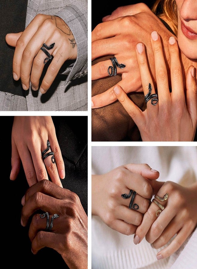 Bestyle Vintage Sturdy Thick Black Snake Ring, Size 10, Hypoallergenic Stainless Steel, Unique Gift for Women and Teen Girls - Image 2