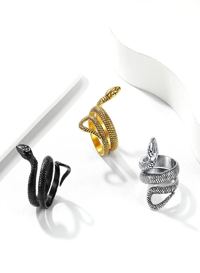 Bestyle Vintage Sturdy Thick Black Snake Ring, Size 10, Hypoallergenic Stainless Steel, Unique Gift for Women and Teen Girls - Image 5