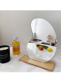 Cool Baby COOLBABY Irregular Aesthetic Vanity Mirror Frameless Decorative Desk Tabletop Acrylic Mirrors with Wooden Stand for Living Room  - Image 5