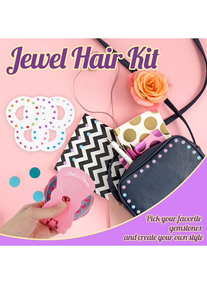 Girl's Nail Drill Dress Up Accessories Suit Hair Diamond Sticker Toy Magic Nail Drill Children's Head Hair Sticker Drilling Machine-Specifications:SP20-1E Purple +12 Diamond Stickers (color Box)  - Image 3