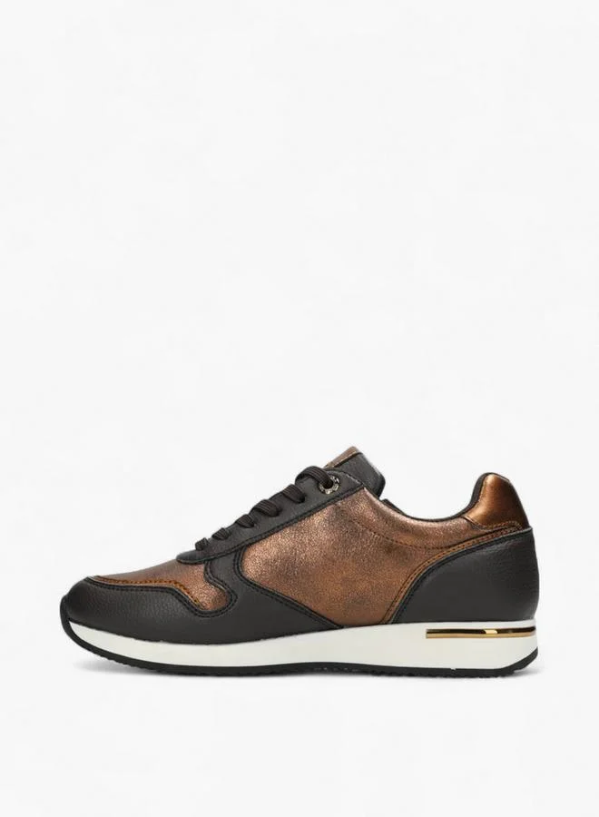 Mexx BROWN Textured Lace-Up Sneakers for Women | Best Price UAE