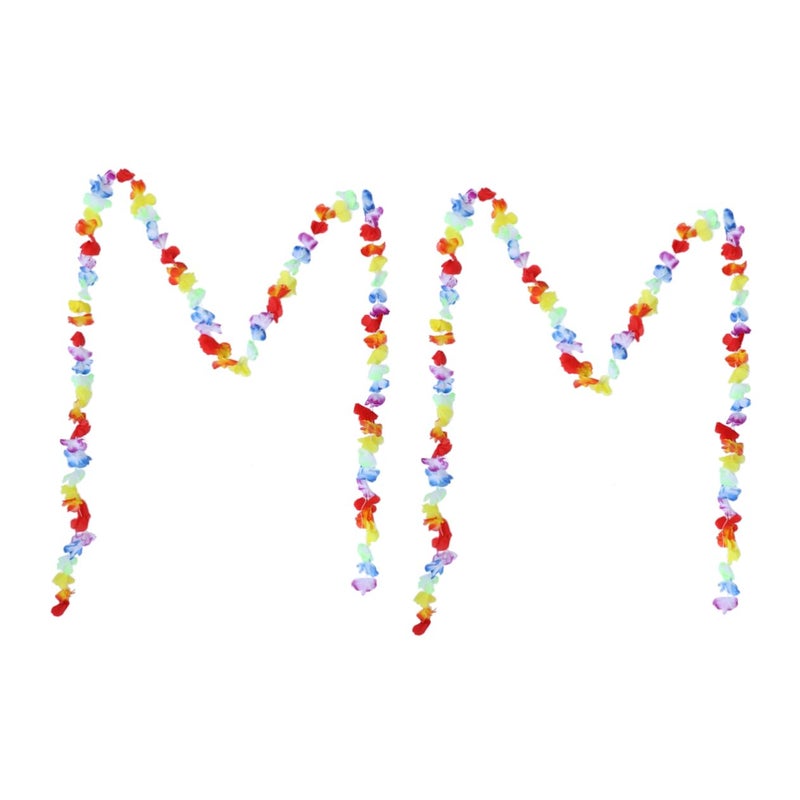 Hawaiian Flower Lei Bunting Banner For Luau Tropical Party Decorations Medium Multi Color - Image 2