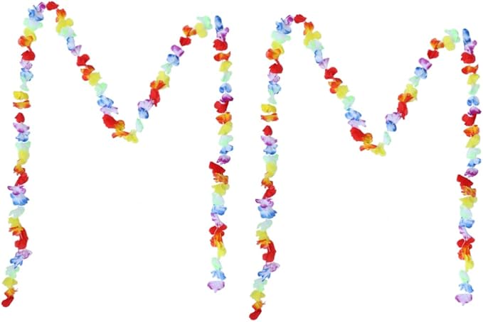 Hawaiian Flower Lei Bunting Banner For Luau Tropical Party Decorations Medium Multi Color - Image 1