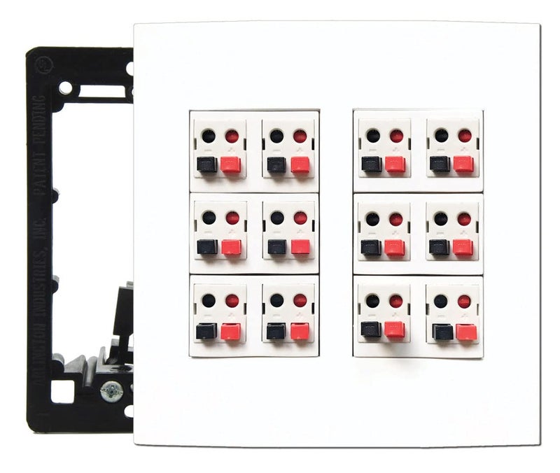DIYTECH Premium 12 Speaker Wall Plate, Supports 12 Configurations, Screwless 2 Gang Plate with Speaker Port - Image 1