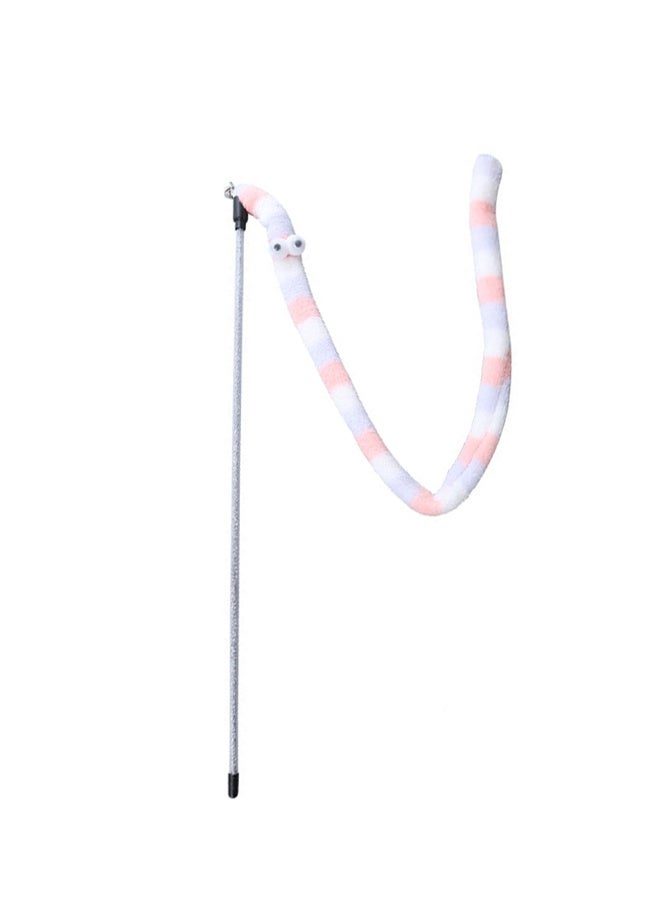 1 Piece Cat Toys Interactive Cat Wand Toys with Feather and Bell Safe Cat Teaser Catcher Stick Toy Colorful for Cats Kittens Training Pets Exerciser