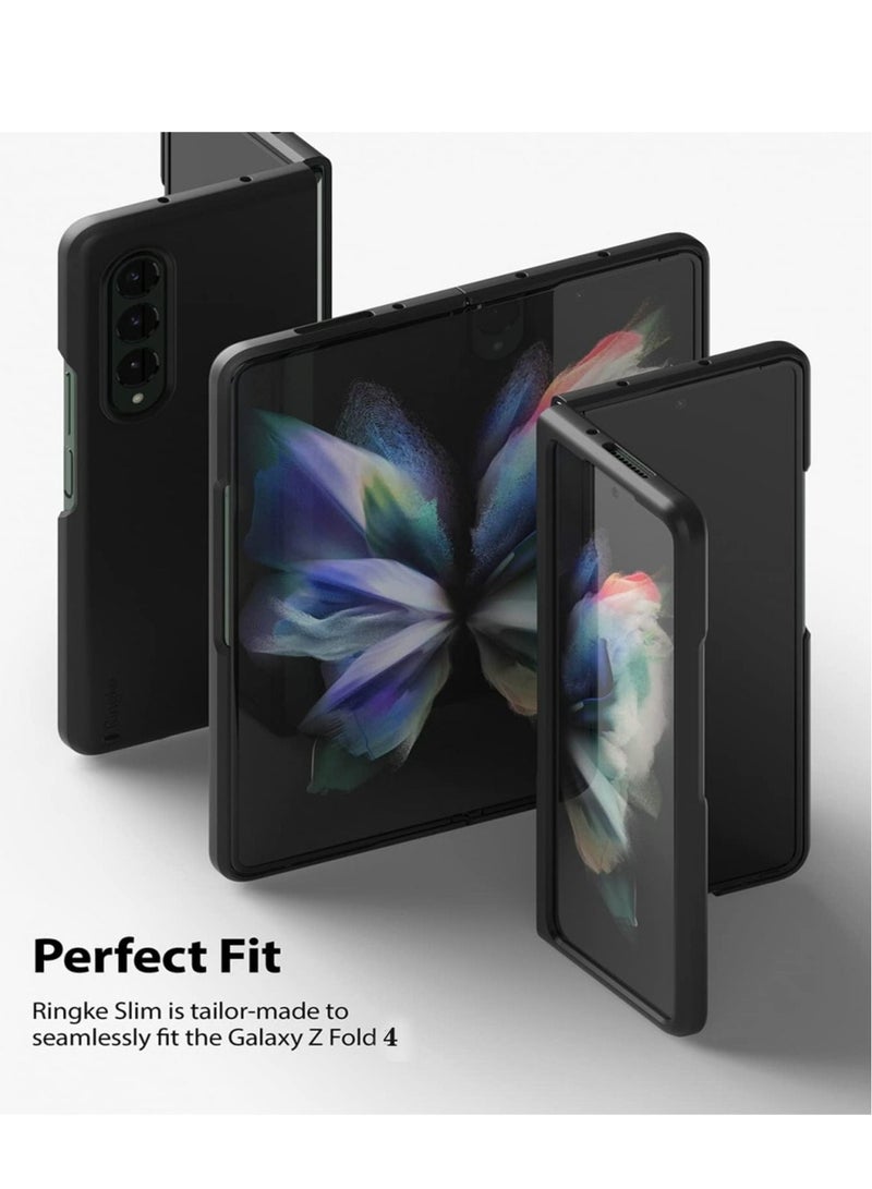 Rock Pow Suit for Samsung Galaxy Z Fold 4 Phone Case Matte Black, Ultra Thin PC Hard Shell Full Protection Slim Fit Durable Protective Phone Case Cover for Z Fold 4 5G 2022(Matte Black) - Image 3