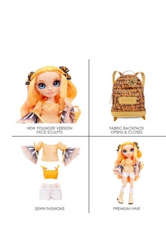RAINBOW HIGH Rainbow High Jr Poppy Rowan 9 Inch Orange Fashion Doll with Doll Accessories- Open and Closes Backpack, Great Gift for Kids 6-12 Years Old and Collectors, Multicolor, 9 inches  - Image 5