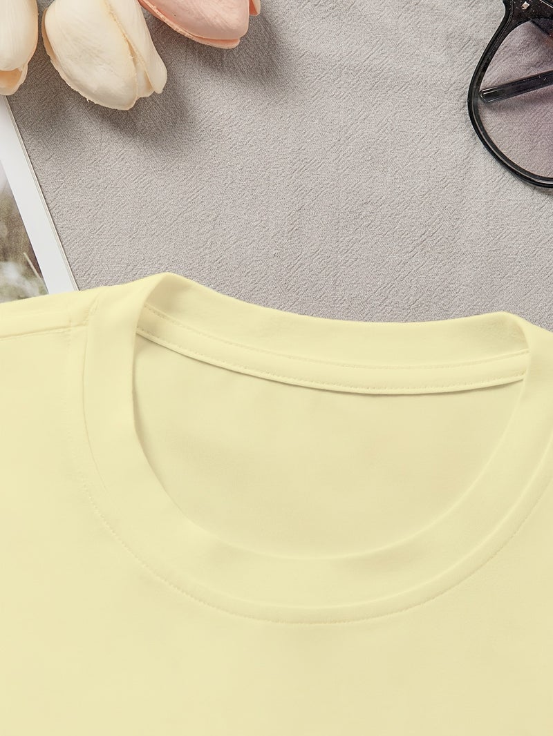 European And American Fashion One - Piece Creative Design Girly Women'S T - Shirt with Starfish, Coconut, And Shell Patterns + The Text \ - Yellow / XXS - Image 3