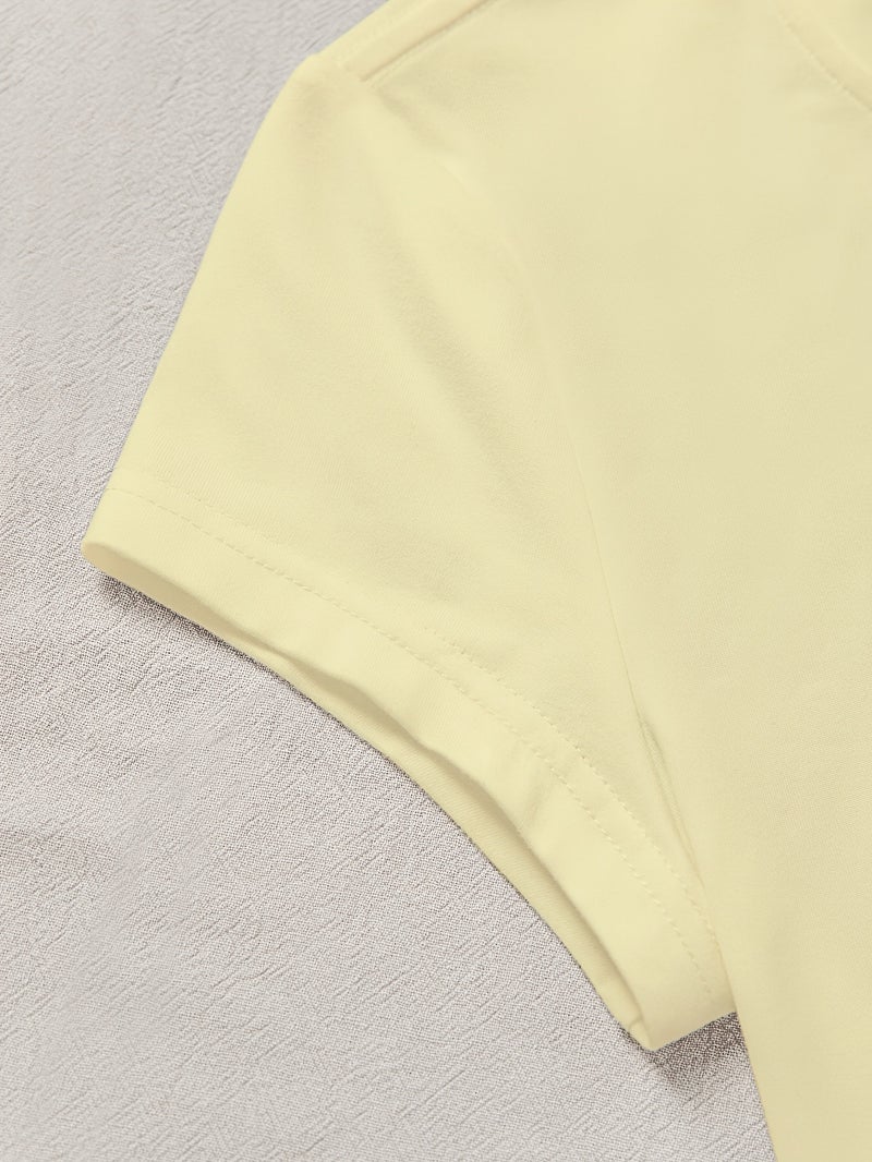 European And American Fashion One - Piece Creative Design Girly Women'S T - Shirt with Starfish, Coconut, And Shell Patterns + The Text \ - Yellow / XXS - Image 4