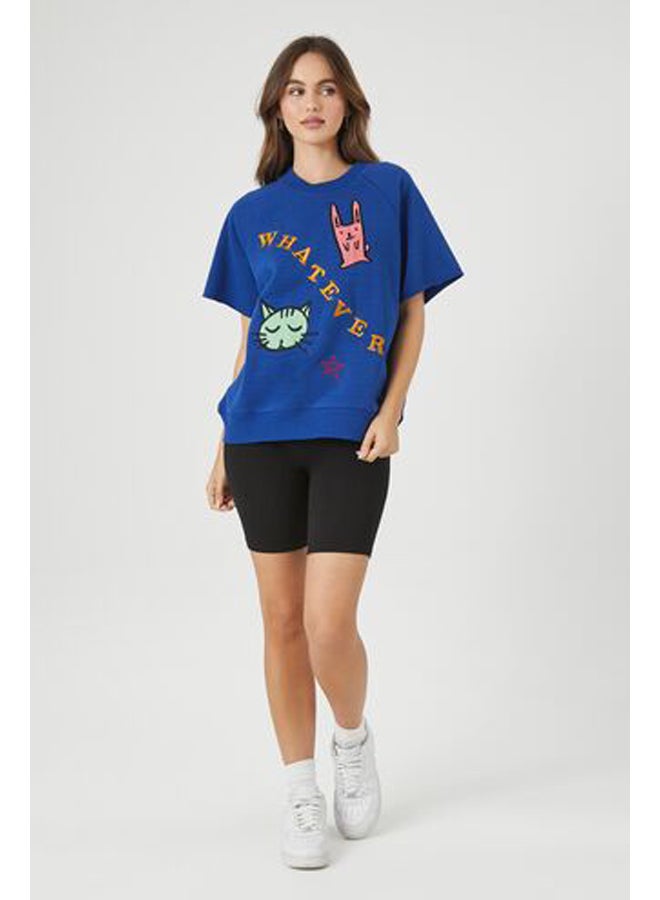 FOREVER 21 تي شيرت جرافيكي عليه صورة قطة وأرنب  - Image 4
