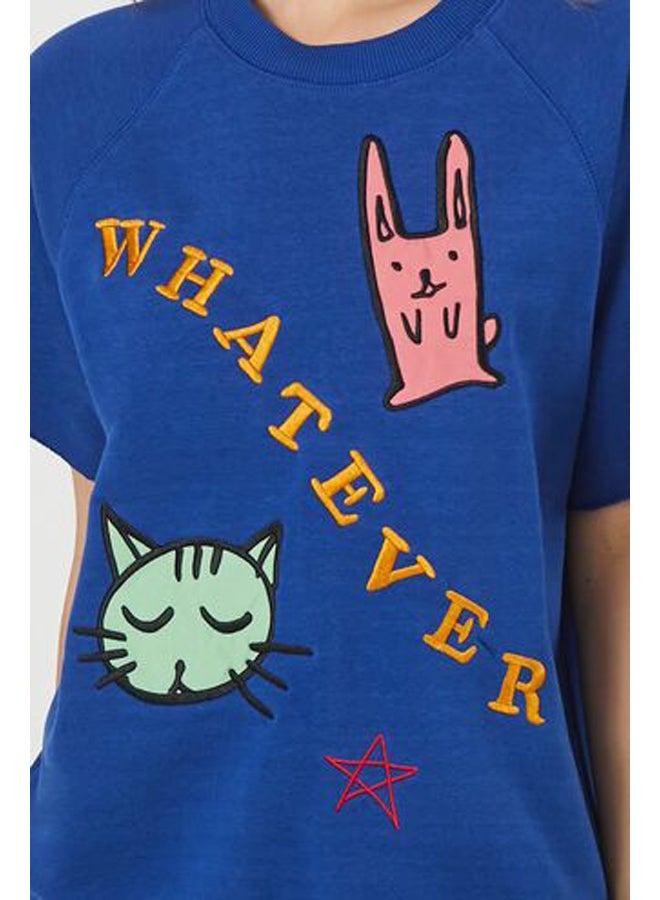 FOREVER 21 تي شيرت جرافيكي عليه صورة قطة وأرنب  - Image 5