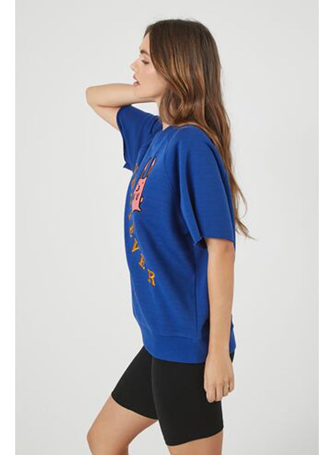 FOREVER 21 تي شيرت جرافيكي عليه صورة قطة وأرنب  - Image 2