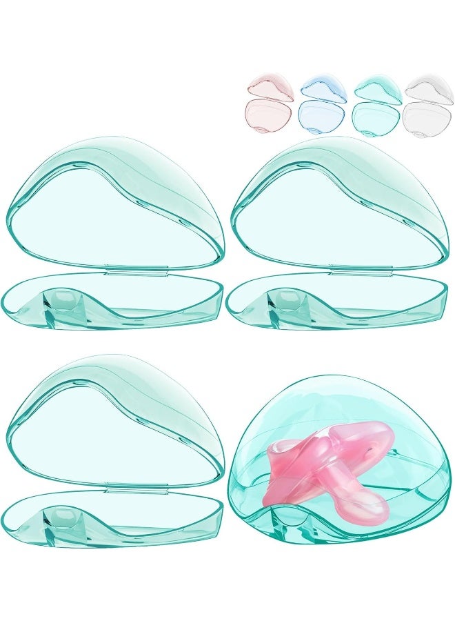 Smlpuame Pacifier Case, 4 Pack BPA Free Pacifier Holder Case, Transparent Container Box for Baby Binky - Image 1