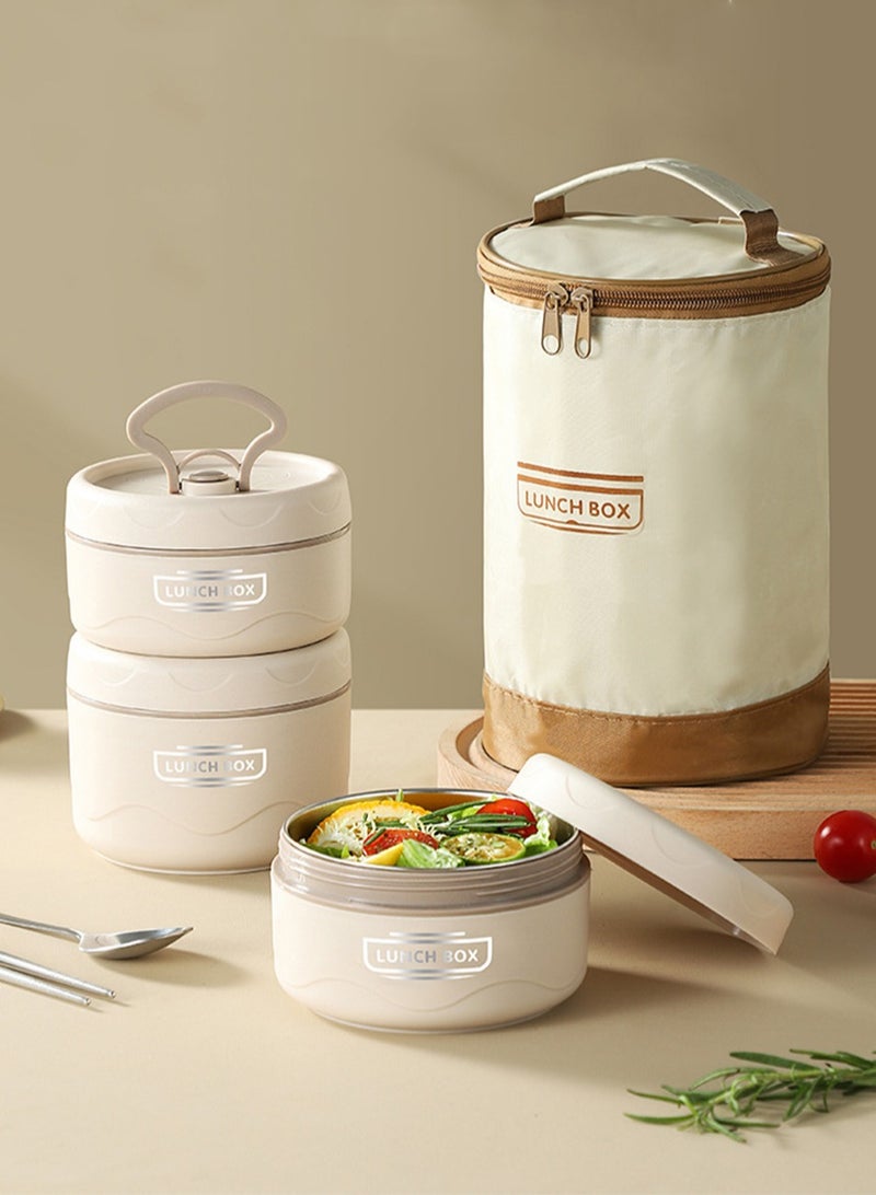 CityRiya-Long Bento Box Bento Lunch Box for Adults and Kids Leakproof Lunch Containers Box Stainless Steel Adult Lunch Box Food Pan with Lunch Bag, Knife and Fork for Work Office School, Microwave Safe - Image 1
