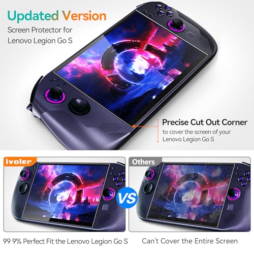ivoler حماية شاشة ivoler عبوة 2 لجهاز Lenovo Legion Go S المحمول 2025 مع إطار محاذاة، زجاج مقسى، تغطية كاملة 8 بوصة، شفاف فائق الوضوح، مضاد للخدش، مضاد لبصمات الأصابع - Image 3