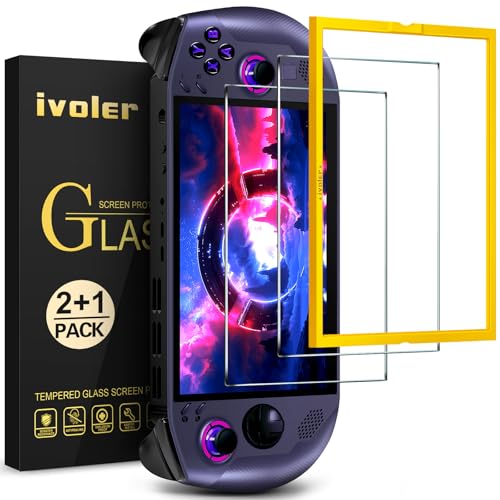ivoler حماية شاشة ivoler عبوة 2 لجهاز Lenovo Legion Go S المحمول 2025 مع إطار محاذاة، زجاج مقسى، تغطية كاملة 8 بوصة، شفاف فائق الوضوح، مضاد للخدش، مضاد لبصمات الأصابع - Image 1